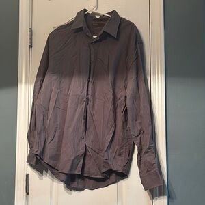 Perry Ellis Gray Cotton Shirt XL Used
